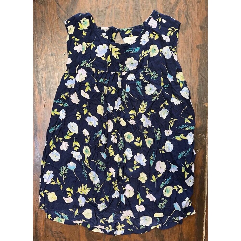 Loft Blue Floral Top Size Small